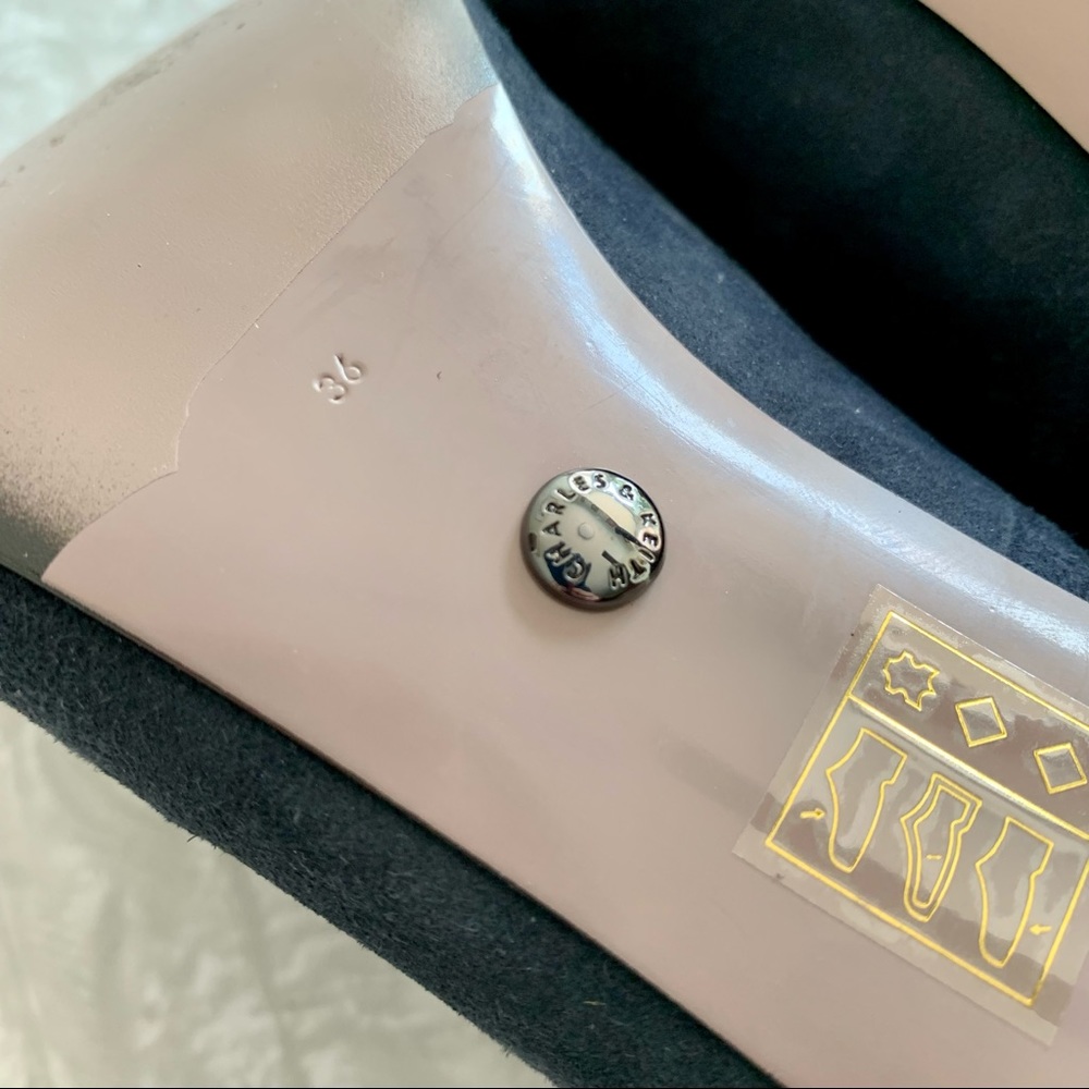 Charles & Keith Navy Suede Corset Booties 36 - Picture 9 of 11